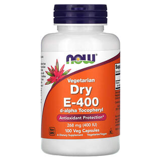NOW Foods, Vegetarian Dry E-400, 268 mg (400 IU), 100 Veg Capsules