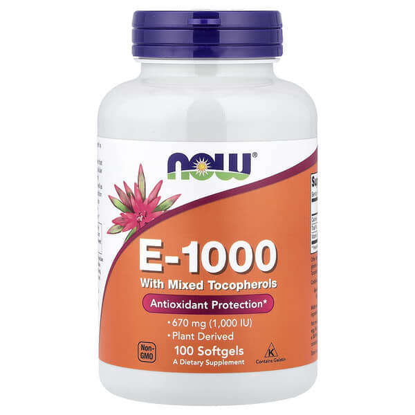 NOW Foods, 혼합 토코페롤이 첨가된 E-1000, 670mg(1,000IU), 소프트젤 100정