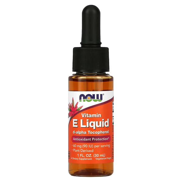 NOW Foods Vitamin E Liquid, 60 mg (90 IU), 1 fl oz (30 ml)