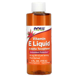 NOW Foods, Vitamin E Liquid, D-Alpha Tocopherol, 4 fl oz (118 ml)