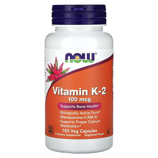NOW Foods, Vitamine K-2, 100 mcg, 100 gélules végétales