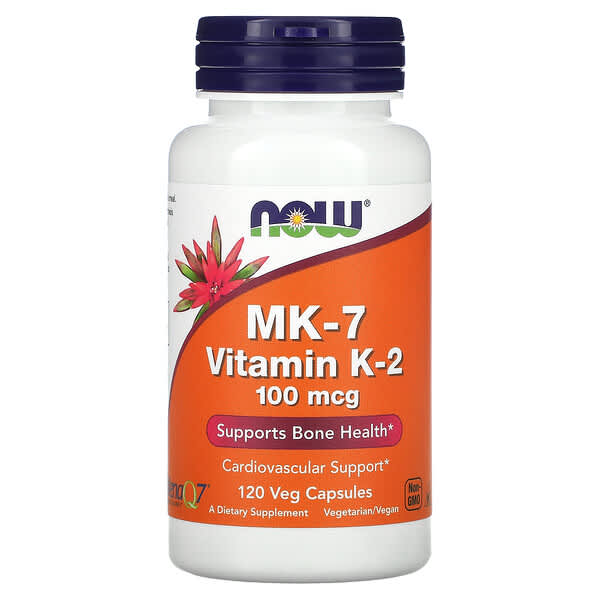 NOW Foods, MK-7 Vitamina K-2 , 100 mcg, 120 cápsulas vegetales