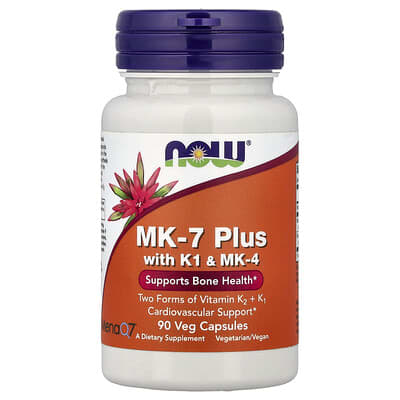 NOW Foods, MK-7 Plus with K1 and MK-4, 90 Vegetarian Capsules