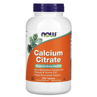 NOW Foods, Citrate de calcium, 250 comprimés