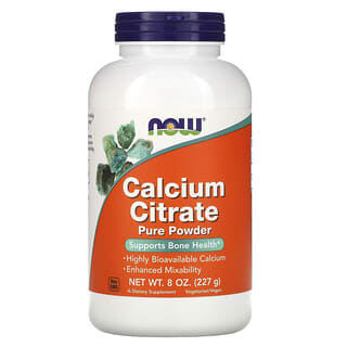 NOW Foods, Citrate de calcium, Poudre pure, 227 g
