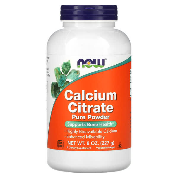 NOW Foods, Citrate de calcium, Poudre pure, 227 g