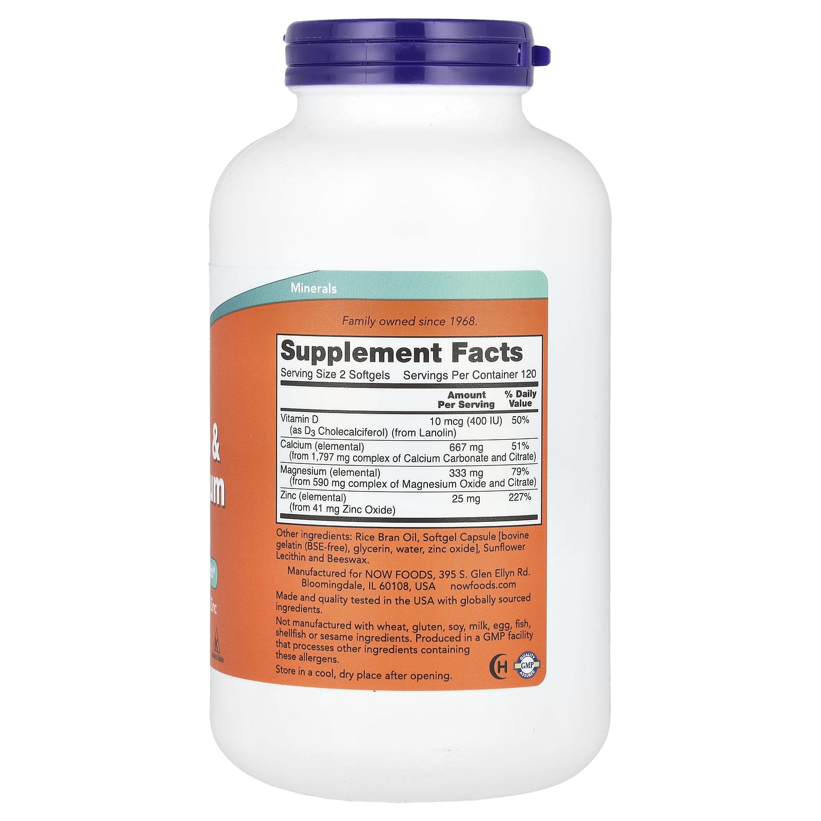 includes vitamin D-3 and zinc