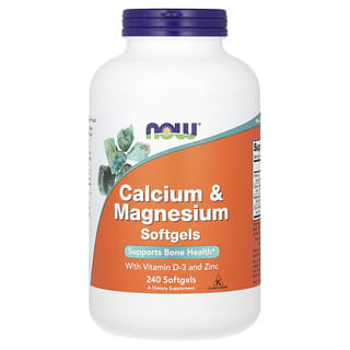 NOW Foods, Calcium et magnésium, 240 capsules à enveloppe molle