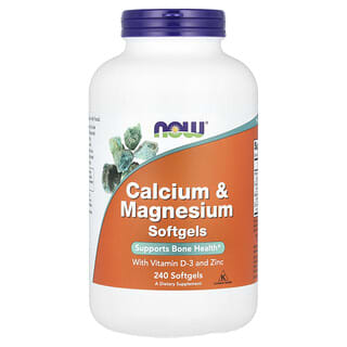 NOW Foods, Calcium et magnésium, 240 capsules à enveloppe molle