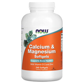 NOW Foods, Calcium & Magnesium with Vitamin D-3 and Zinc, Calcium und Magnesium mit Vitamin D3 und Zink, 240 Weichkapseln