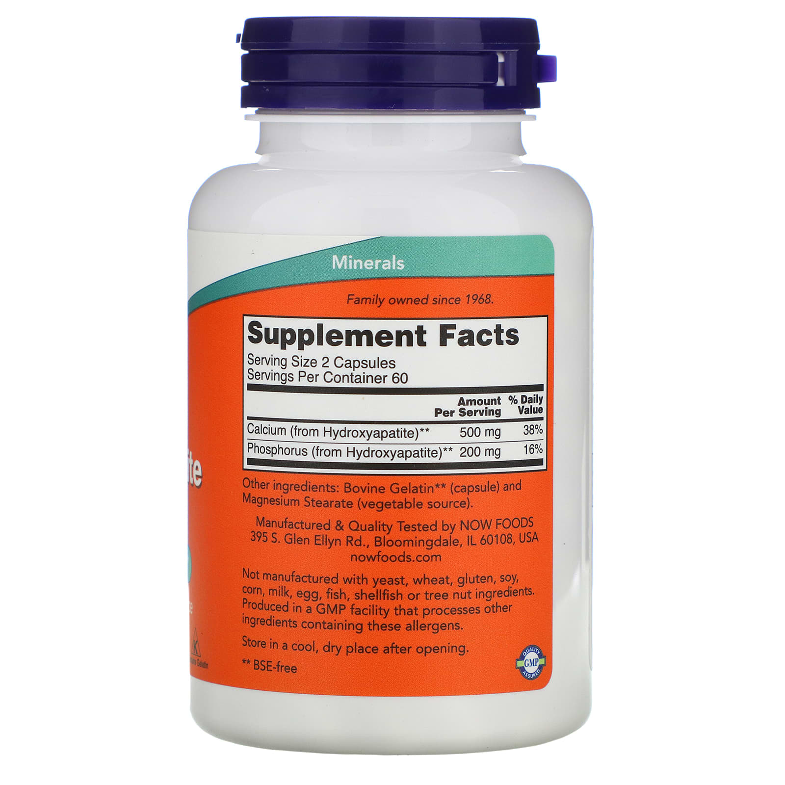 NOW Foods, Calcium Hydroxyapatite Caps, 120 Capsules