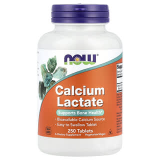 NOW Foods, Lactate de calcium, 250 comprimés