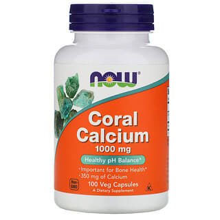 NOW Foods, Cálcio Coral, 1000 mg, 100 Cápsulas