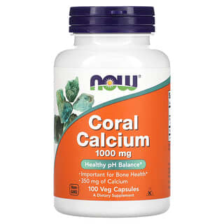 Now Foods, Кальций из кораллов, 1000 мг, 100 растительных капсул