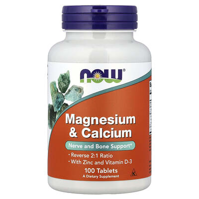 NOW Foods, Calcium Magnesium with Zinc and Vitamin D3, 100 Tablets