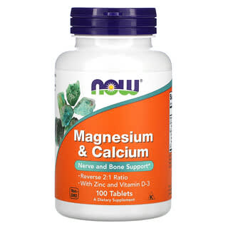 NOW Foods, Magnesium & Calcium, 100 Tablets