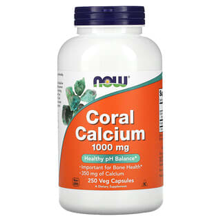 NOW Foods, ٢٥٠ كبسوله نباتيه ١٠٠٠ ملى غرام من الكالسيوم المرجانى