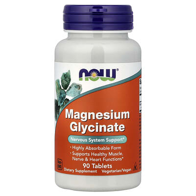 NOW Foods, Magnesium Glycinate, 90 Tablets (100 mg Each Tablet)