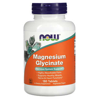 NOW Foods, Magnesium Glycinate, Magnesiumglycinat, 180 Tabletten