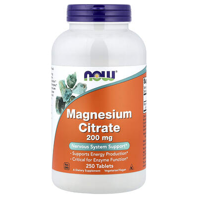 NOW Foods, Magnesium Citrate, 400 mg, 250 Tablets (200 mg each)