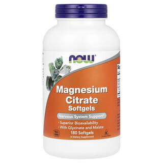 NOW Foods, Magnesium Citrate, 180 Softgels