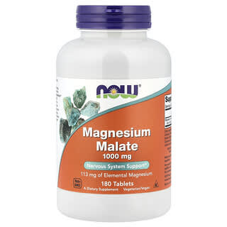 NOW Foods, Magnesium Malate, 1,000 mg, 180 Tablets