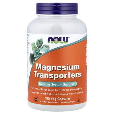 NOW Foods, Magnesium Transporters, 120 mg, 180 Veg Capsules