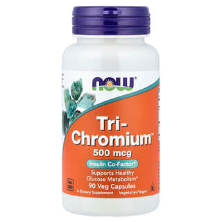 NOW Foods, Tri-Chromium, 500 мкг, 90 вегетарианских капсул
