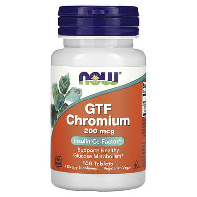 NOW Foods, GTF Chromium, 200 mcg, 100 Tablets