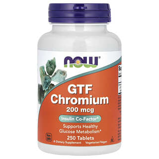 NOW Foods, GTF Chrom, 200 mcg, 250 Tabletten
