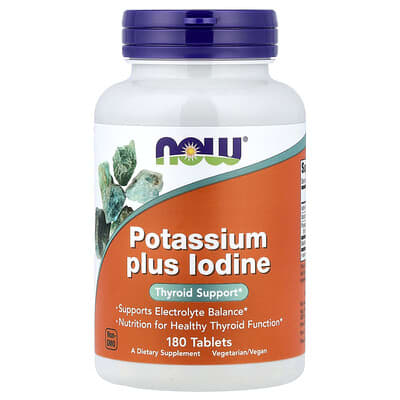NOW Foods, Potassium with Iodine, 180 Tablets
