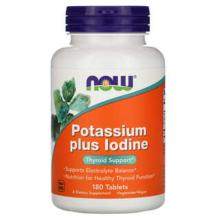 NOW Foods, Potassium Plus Iodine 180 قرص