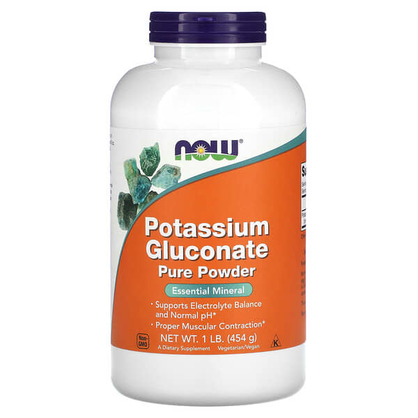 NOW Foods, Potassium Gluconate Pure Powder, 1 lb (454 g)