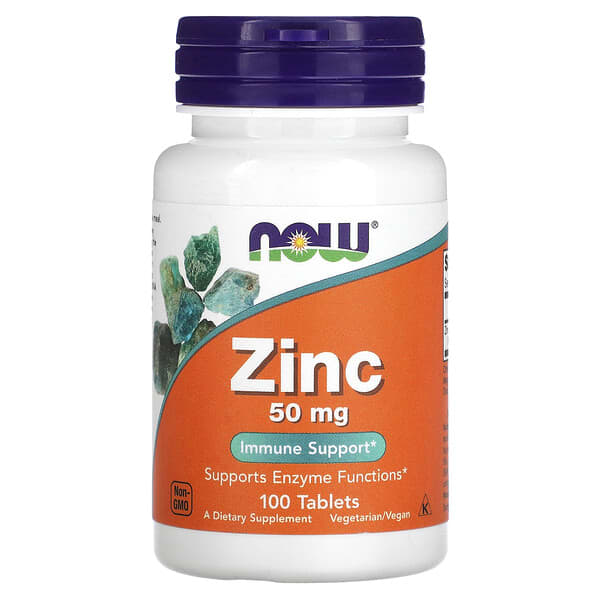 Now Foods, Gluconate De Zinc 50 Mg, 100 Comprimés DLC: 01/2031 main image 1