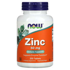 NOW Foods, Zinco, 50 mg, 250 Comprimidos