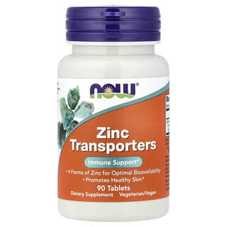 NOW Foods, Transportadores de zinc, 90 comprimidos (22 mg por comprimido)
