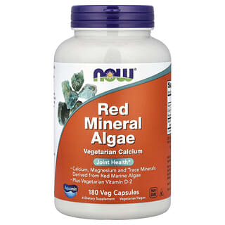 NOW Foods, Algas minerales rojas, 180 cápsulas vegetales