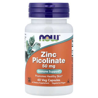 NOW Foods, Zinc Picolinate, 50 mg, 60 Veg Capsules (50 mg per Capsule)