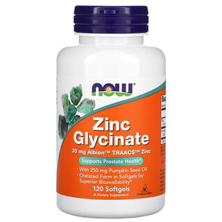 NOW Foods, Zink-Glycinat, 120 Softgelkapseln