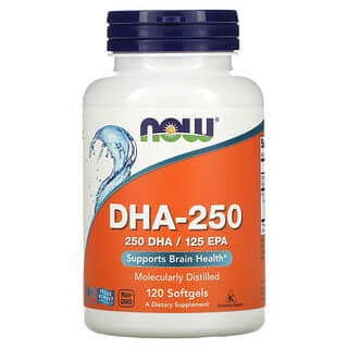 NOW Foods, DHA-250 บรรจุ 120 แคปซูลนิ่ม