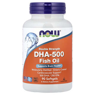 NOW Foods, Double Strength DHA-500 Fish Oil, 90 Softgels