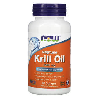 NOW Foods, Óleo de Krill Neptune, 500 mg, 60 Cápsulas Softgel