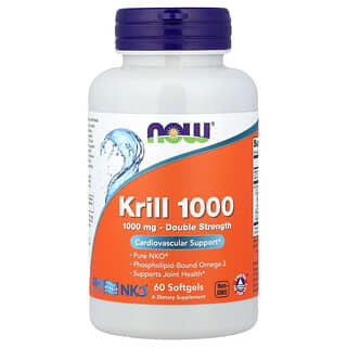 NOW Foods, Neptune 磷蝦 1000，雙倍效力，1000 毫克，60 粒軟膠囊