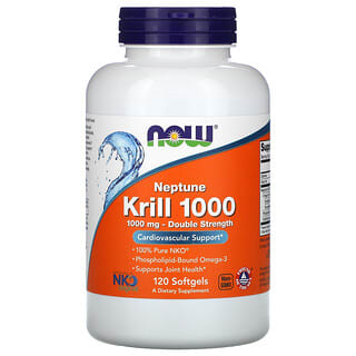 NOW Foods, Kril Neptune 1000, 1000 mg, 120 cápsulas blandas