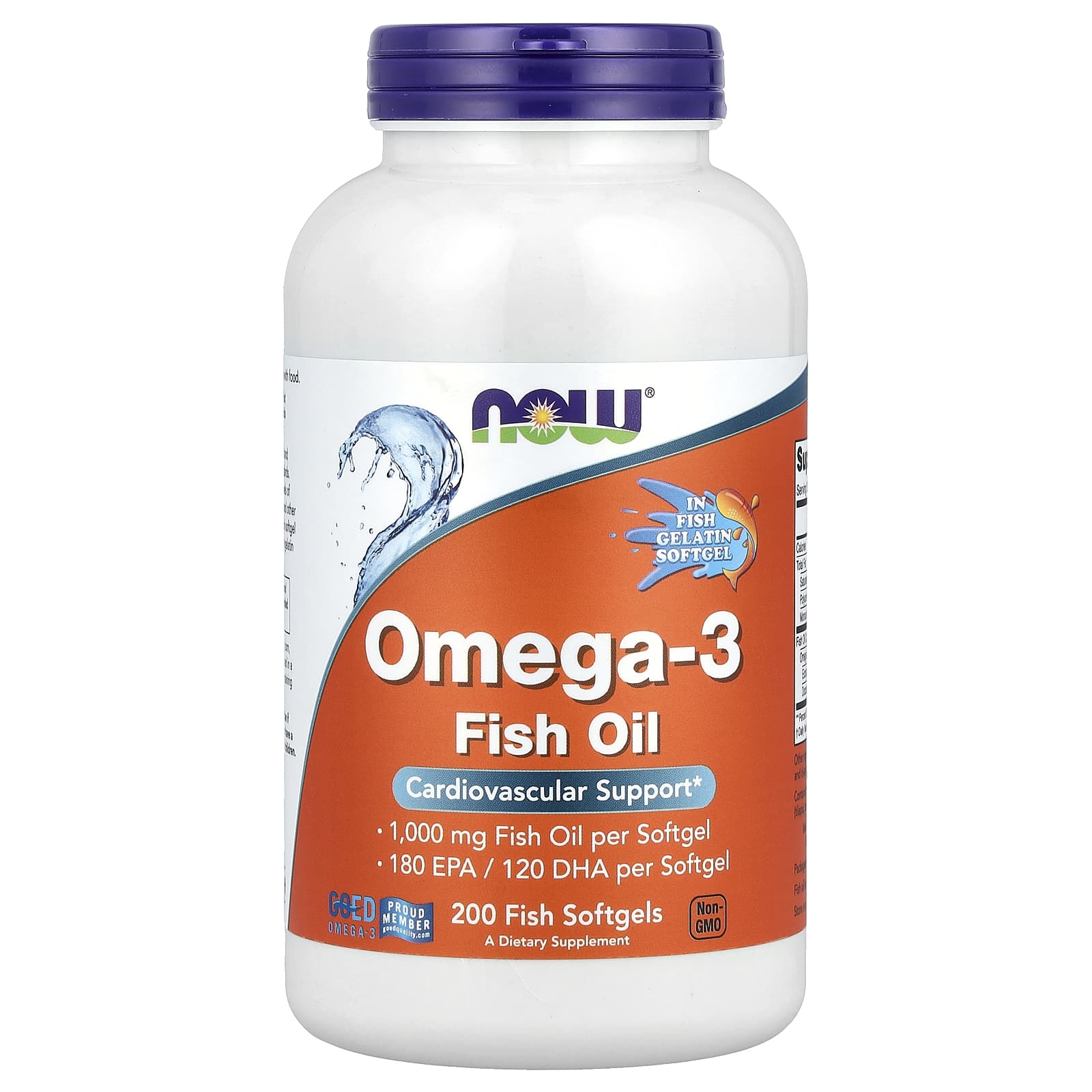 NOW Foods Omega-3 softgels close-up