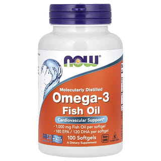 NOW Foods, Aceite de pescado con omega-3, 2000 mg, 100 cápsulas blandas (1000 mg por cápsula blanda)