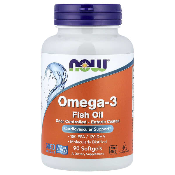 NOW Foods, Omega-3 魚油，90 粒軟膠囊