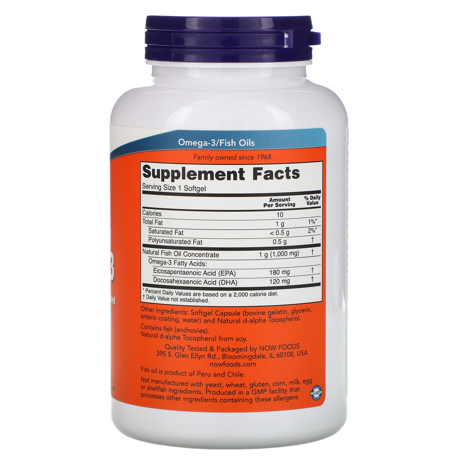 NOW Foods, Omega-3, 180 EPA / 120 DHA 