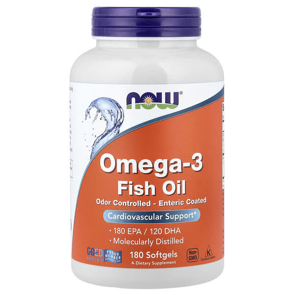 NOW Foods, Omega-3，180 EPA/120 DHA，180 粒軟凝膠