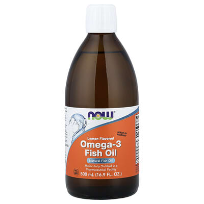NOW Foods, Omega-3 Fish Oil, Lemon Flavor, 16.9 fl oz (500 ml)